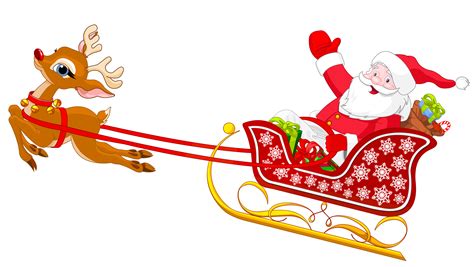 Santa and Reindeer with Sled PNG Clipart - ClipArt Best - ClipArt Best