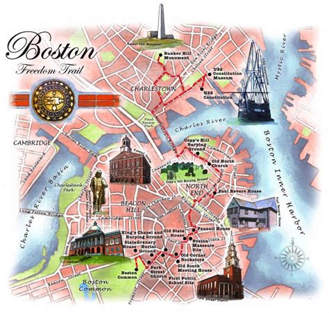 Boston freedom trail map - Freedom trail map Boston (United States of America)