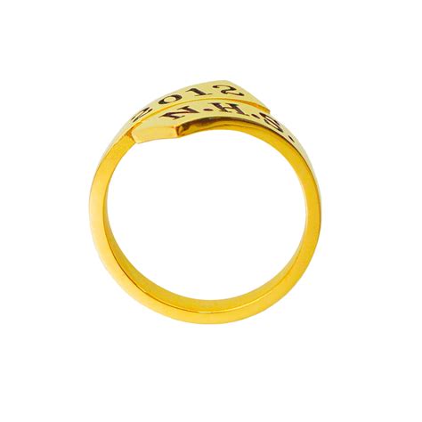 Silver N Style | Gold Graduated ring 14k Gold 12mm Personalized Class ...