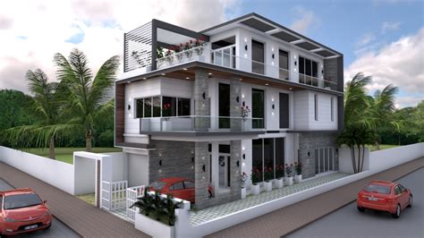 Three Storey House Plan with 4 Bedrooms - Cool House Concepts