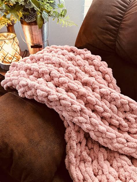 Chunky Chenille Hand Knitted Throw Blanket | Etsy