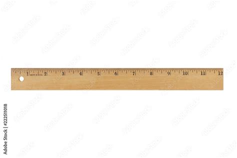 12 inch wood ruler isolated on a white background Stock Photo | Adobe Stock