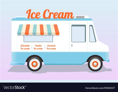 Colorful ice cream truck Royalty Free Vector Image