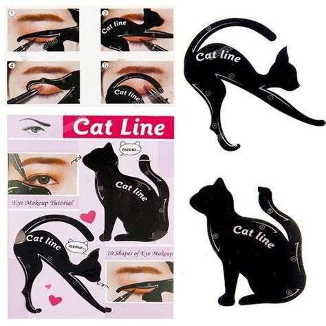 Makeup Guide Cat Eye Line Eyeshadow 2pcs/Set Cat Eyeliner Stencils ...