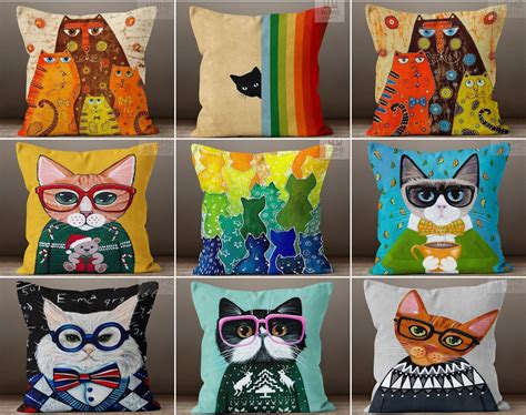 Cute Cat Pillow, Siamese Cat Pillow, Decorative Cat Pillowcases, Throw Pillows With Cats on Them ...