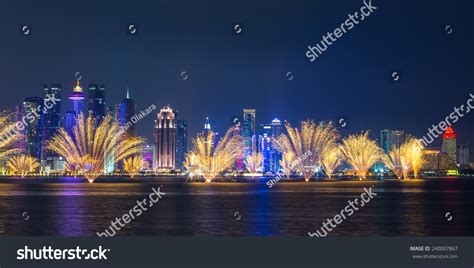 Qatar National Day Fireworks Stock Photo (Edit Now) 240007867