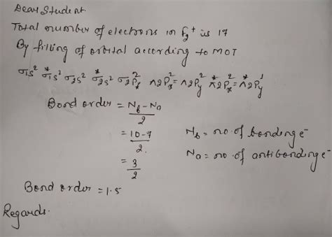 What is the reason behind the bond order of F2+ - Chemistry - Chemical ...