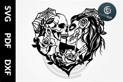 Sugar Skull Couple Svg Love Couple Scanncut Vinyl Craft Line Art | Hot Sex Picture