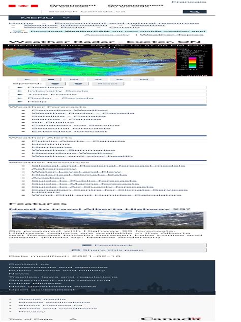 Weather Radar - Exeter, ON - Environment Canada | PDF