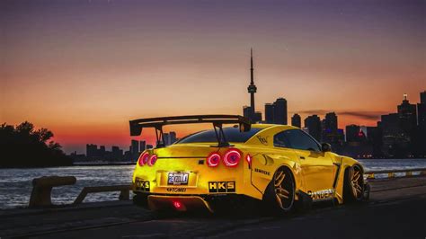 Yellow Nissan GT-R Canada Live Wallpaper - WallpaperWaifu