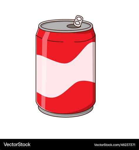 Soda can in cartoon style Royalty Free Vector Image