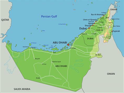 Carte des Emirats arabes unis - Plusieurs cartes du pays du Moyen-Orient