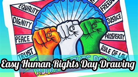 World Human rights Day Drawing / Human Rights Day Poster / International Human Rights Day ...