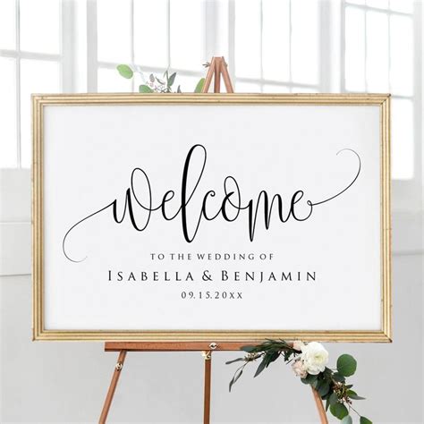 5 Sizes Editable Wedding Welcome Sign Template,Welcome Sign Printable,Welcome Board Landscape ...