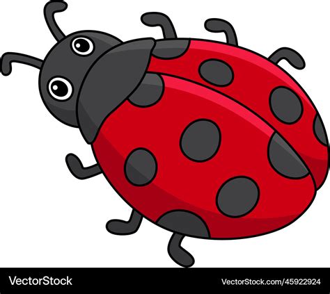 Ladybug cartoon colored clipart Royalty Free Vector Image