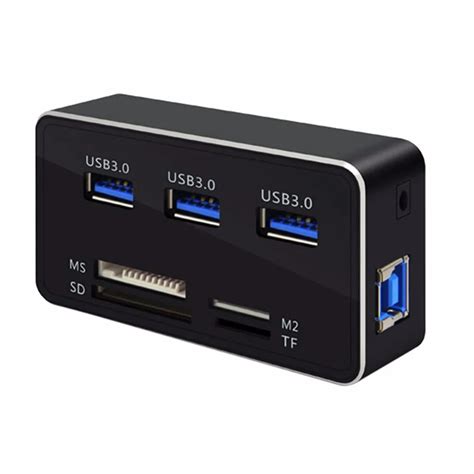 USB 3.0 Combo SuperSpeed 3 Port Aluminum USB 3.0 Hub with 4 Slot Memory Card Reader Adapter for ...