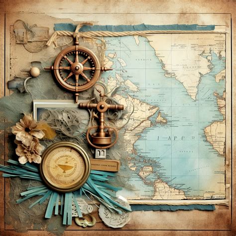 Vintage Compass And Map Art Free Stock Photo - Public Domain Pictures