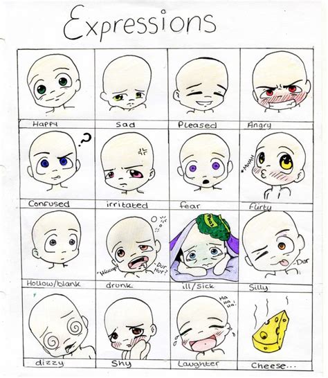 chibi_expressions___meme_by_xxcute_kittyxx-d6363ui.jpg (4882×5632) | Eye drawing, Chibi drawings ...