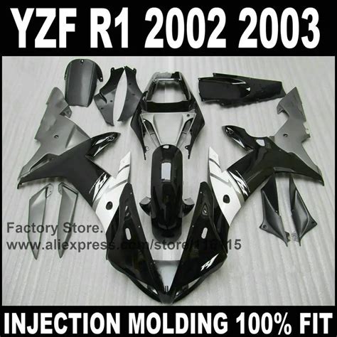 MOTOMARTS Custom Full injection fairings sets for YAMAHA R1 2002 2003 YZF R1 02 03 black white ...