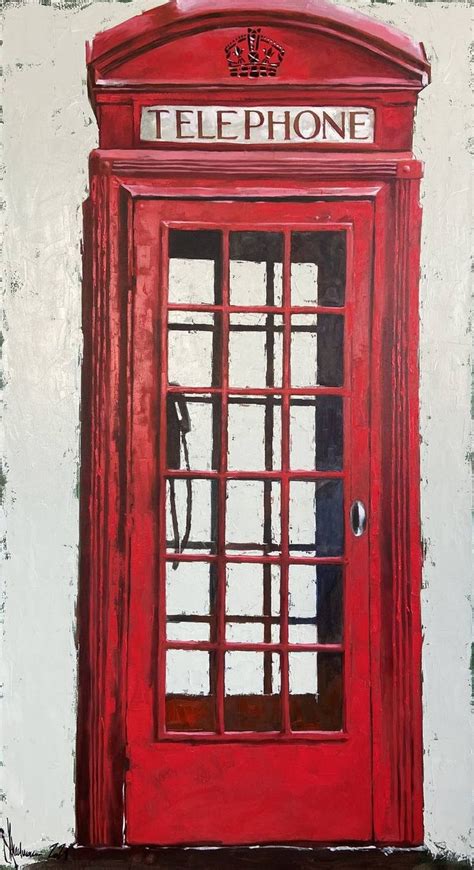 Red phone booth Painting by Igor Shulman | Saatchi Art | Red phone ...