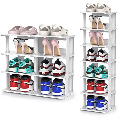 Buy ZOINLIY Flexible Combination Shoe Rack for Entryway, Grey Organizer ...