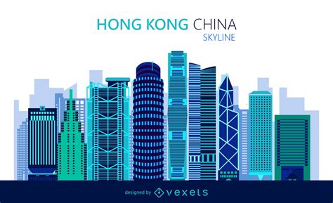 Flat Hong Kong Skyline Vector Download