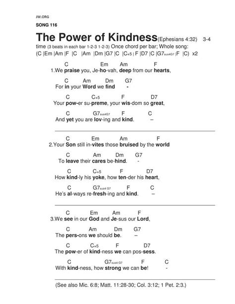 SING OUT JOYFULLY Kingdom songs ukulele guitar Save Song 116 The Power of Kindness (easy for ...