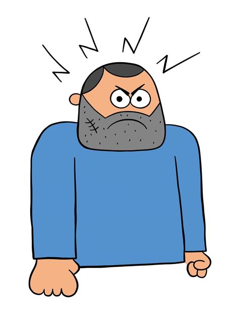 Cartoon Angry Bad Man Vector Illustration 2567721 Vector Art at Vecteezy