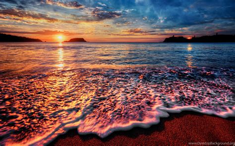 Beach Sunset Waves Desktop Wallpapers - Top Free Beach Sunset Waves Desktop Backgrounds ...