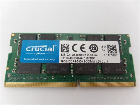 Crucial 16GB DDR4-2400 CT16G4SFD824A C16FDD1 SODIMM RAM Laptop Memory NON-ECC