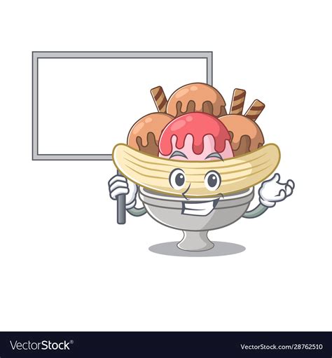 A cute picture banana split cartoon Royalty Free Vector