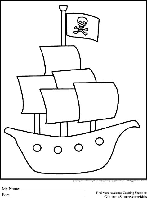 Printable Pirate Ship Coloring Pages