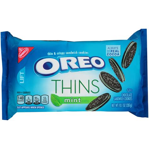 OREO Thins Mint Flavored Creme Chocolate Sandwich Cookies, 10.1 oz ...