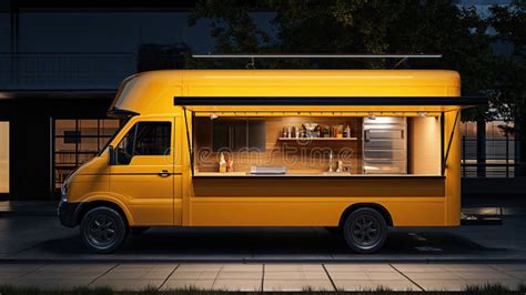 Food truck on the street stock image. Image of night - 304055367