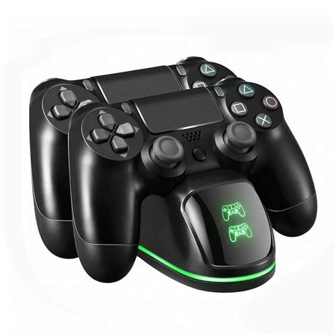 For PS4 Controller Charging Station Dock Stand - Dualshock Dual Controller LED Charger Base ...