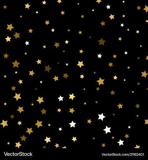 Background with gold stars gold stars on black Vector Image