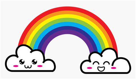 Transparent Rainbow Clouds Clipart - Printable Rainbow With Clouds, HD Png Download ...