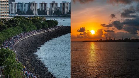 Thousands Flock To Marine Drive On To Catch A Typical Mumbai Sunset