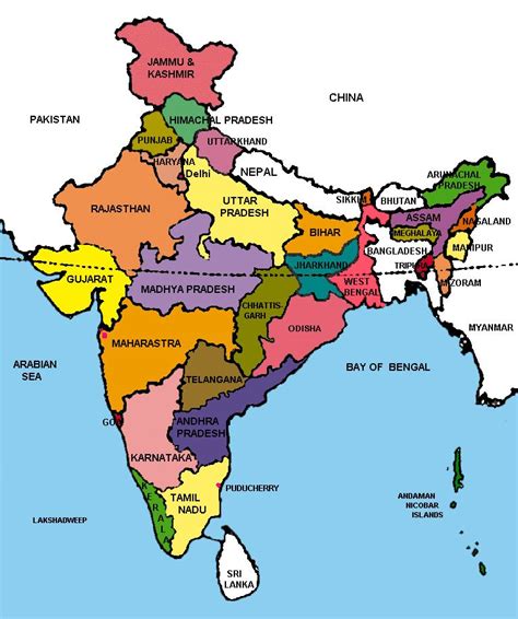 India Map With States And Its Capitals - United States Map