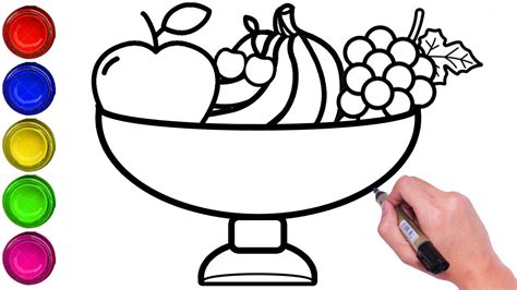 HOW TO DRAW A FRUIT BASKET STEP BY STEP | DRAW FRUIT BASKET EASY | FRUIT BASKET DRAWING EASY ...