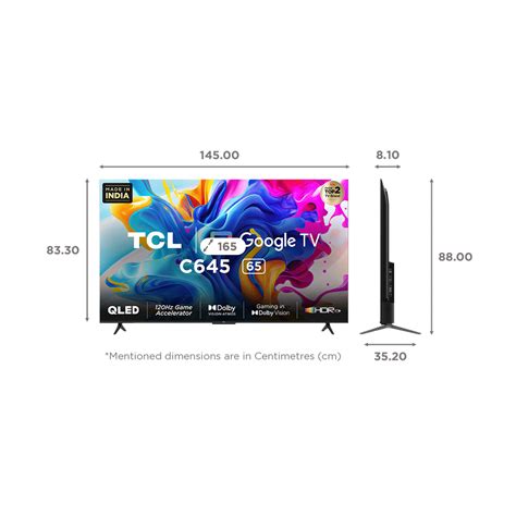 Buy TCL 65C645 165 cm (65 inch) QLED 4K Ultra HD Google TV with Dolby Audio & Dolby Vision ...