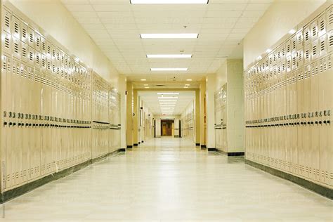 "Long Hallway In American High School With Lockers" by Stocksy ...