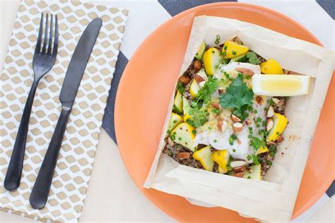 Cod & Pattypan Squash En Papillote with Garlic Butter & Fresh Herb ...