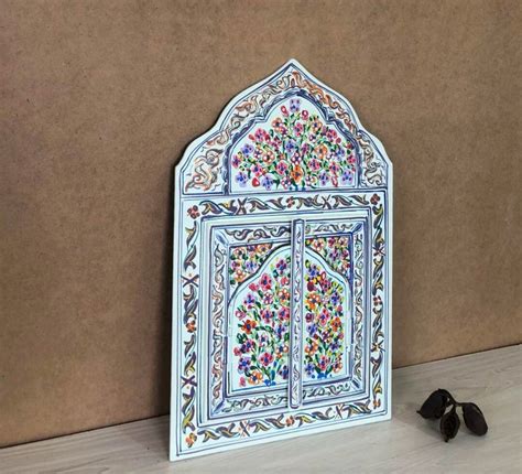 Moroccan Wall Mirror, Arch Mirror Wall Decor, Hand Painted Mirror, Colorful Mirror, Decorative ...