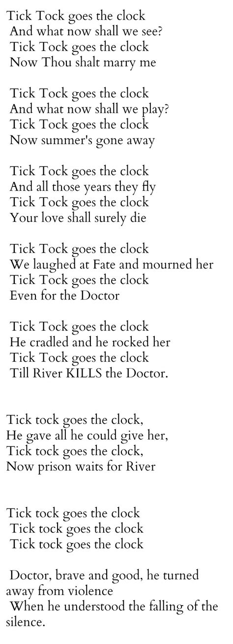 Doctor Who Poems Tick Tock