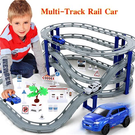 Multi-Track Rail Car Electronic Racing Car track Kids