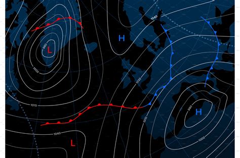 Forecast weather isobar map | Illustrations ~ Creative Market