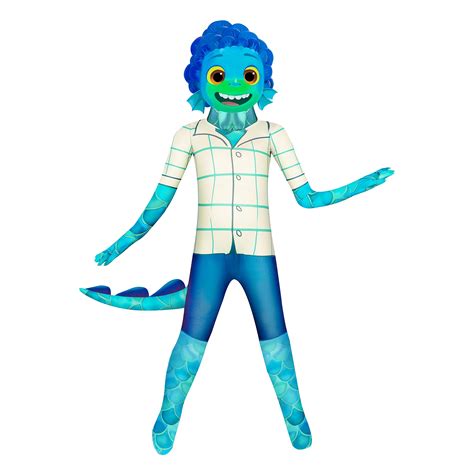 Buy Sea Monster Kids Costume With Tail Green 3D Halloween Jumpsuit 3-12 ...