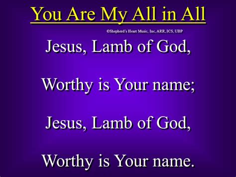 Jesus Lamb Of God Lyrics