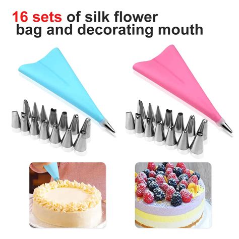 16 Pcs/Set DIY Cake Decorating Tools Silicone Icing Piping Cream Pastry ...